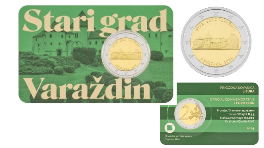 2€ Euros Commémorative Croatie 2024 Starigrad Varazdin