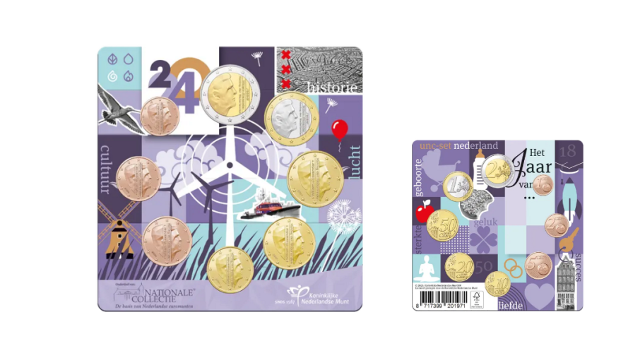Serie Euros - Cartelette 8 pièces Pays-Bas 2024 - 3.88€