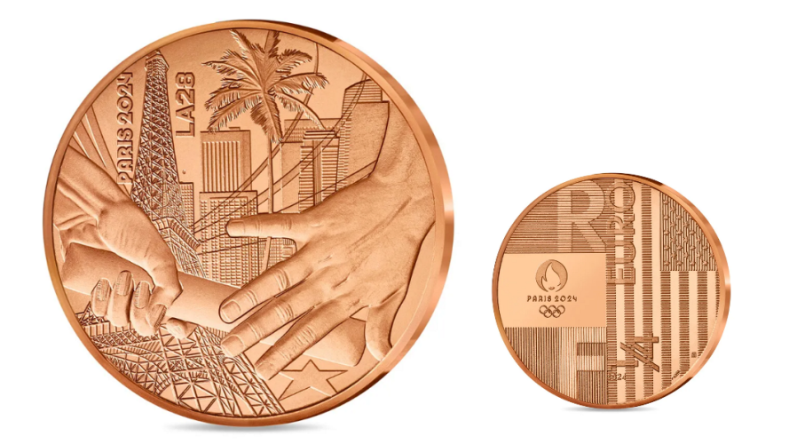 1/4€ Euros Quarter Monnaie de Paris Handover Paris 2024 / LA28