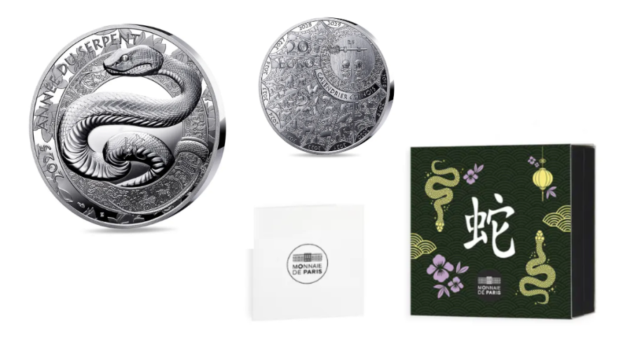 Coffret 20€ Euros Argent 999/1000 Année du Serpent 2025