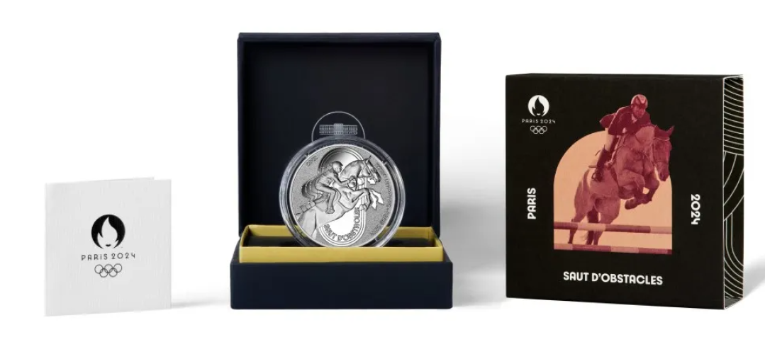 Coffret 10€ Euros Argent 999/1000 Paris 2024 Saut d'Obstacle