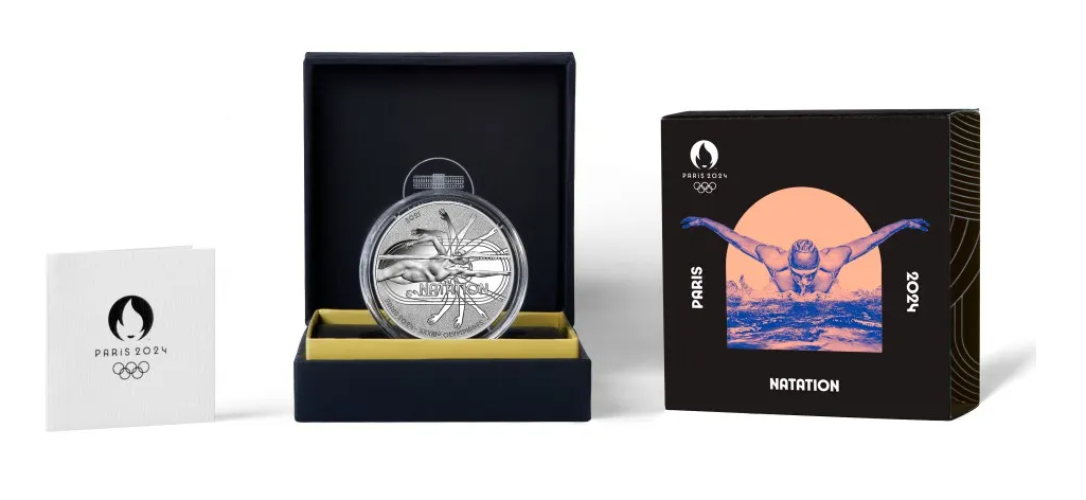 Coffret 10€ Euros Argent 999/1000 Paris 2024 Natation