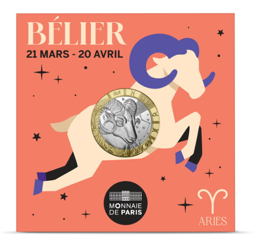 Coincard 5€ Euros France Astrologie / Zodiac 2025 - Bélier