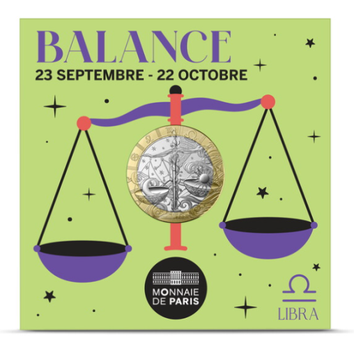 Coincard 5€ Euros France Astrologie / Zodiac 2025 - Balance