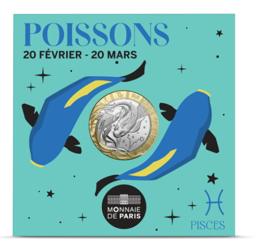 Coincard 5€ Euros France Astrologie / Zodiac 2025 - Poissons