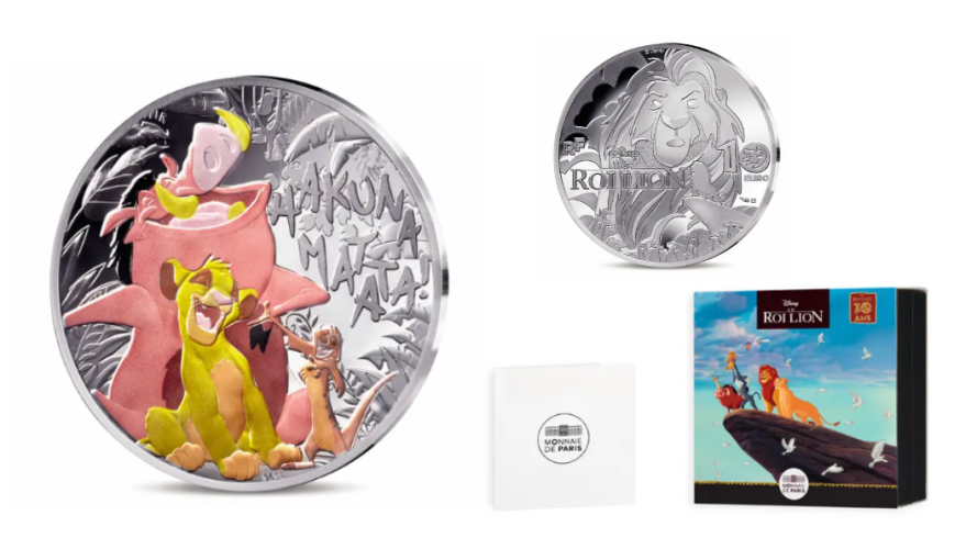Coffret 10€ Euros Argent 999/1000 Roi Lion 2024 Simba / Timon / Pumba Colorisée