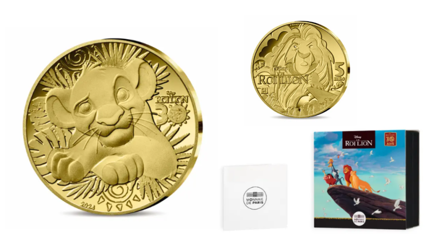 Coffret 5€ Euros Or Gold 999/1000 Roi Lion 2024 Simba 1/2g