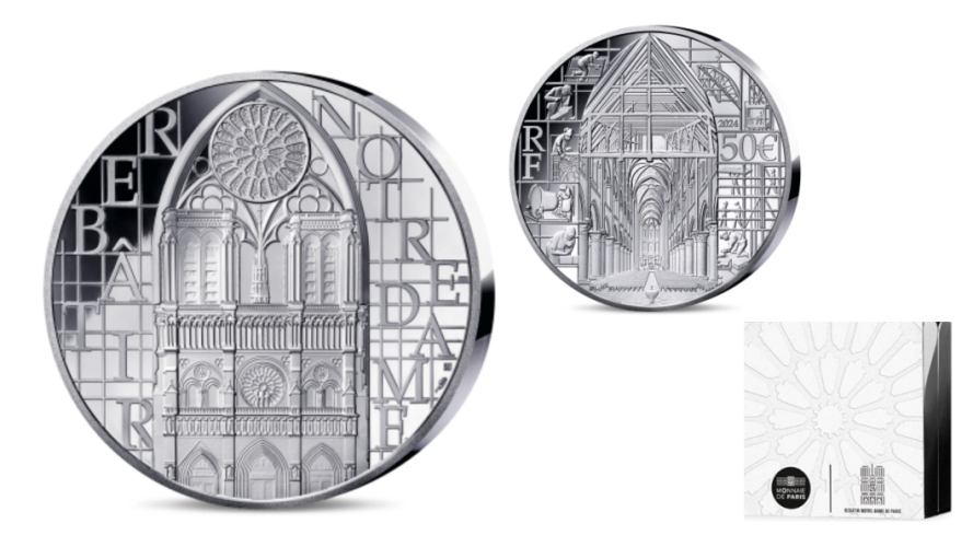 50€ Argent 999/1000 France 2024 Excellence ''Notre Dame de Paris''