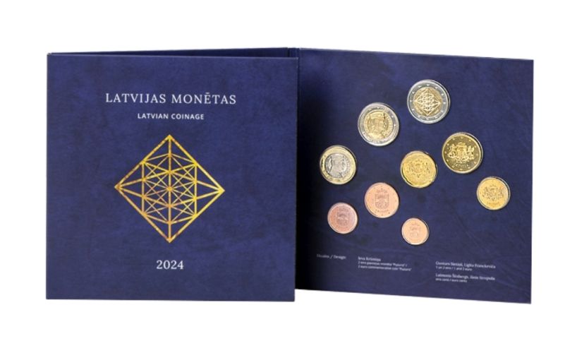 Serie BU Euros Lettonie 2024 - Avec 2€ Commémorative Himmeli Puzuris