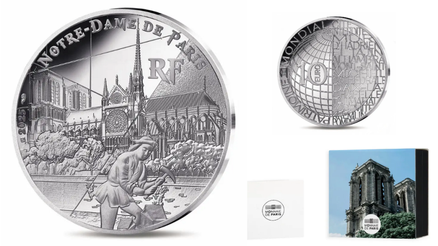 Coffret 10€ Euros Argent 999/1000 UNESCO : Notre Dame de Paris 2025