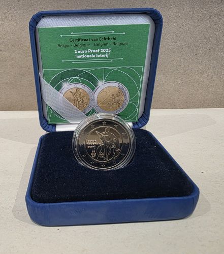 Coffret BE 2 Euros Commémorative Belgique 2025 "Loterie Nationale"