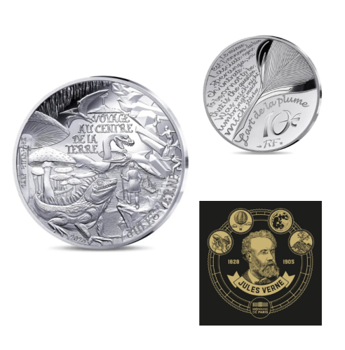 Coffret 10€ Euros Argent 999/1000 Jules Vernes 2025 "Voyage centre Terre"