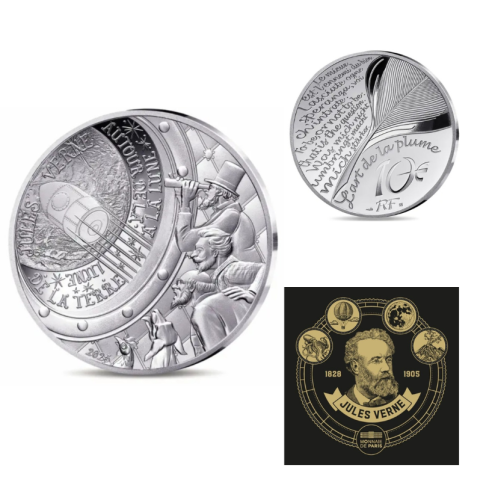 Coffret 10€ Euros Argent 999/1000 Jules Vernes "De la Terre a la Lune" 2025