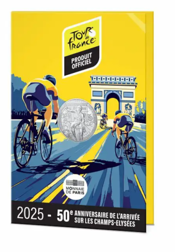 Cartelette 10€ France 2025 Argent 333 ''Tour de France''