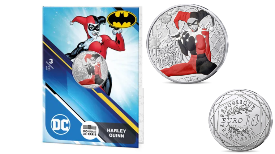 Cartelette 10€ Argent 333/1000 DC COMICS ''Harley Quinn'' 3/18