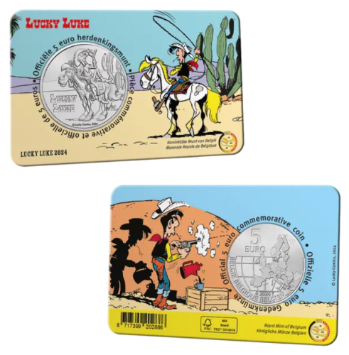Coincard 5 Euros Belgique 2024 Lucky Luke Relief