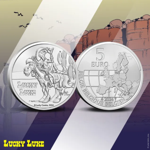 Coincard 5 Euros Belgique 2024 Lucky Luke Relief