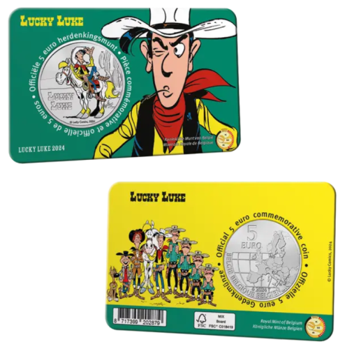 Coincard 5 Euros Belgique Lucky Luke Couleur