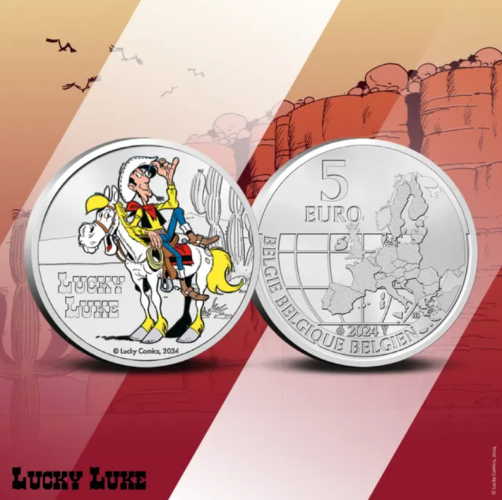 Coincard 5 Euros Belgique Lucky Luke Couleur