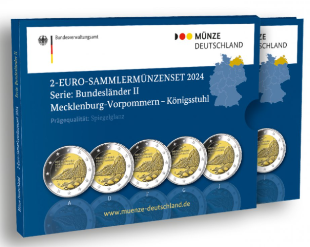Blister BE 5 x 2€ Euros Commémorative Allemagne 2024 Mecklenbourg - 5 Ateliers