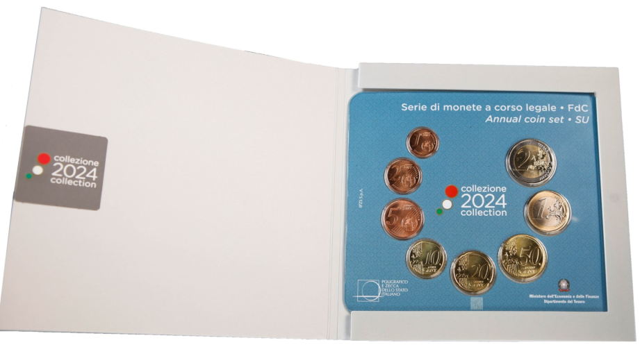 Serie BU Euros Italie 2024 - 8 pièces 1 centime à 2€