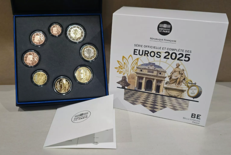 Serie Euros BE France 2025 - 8 pièces 1 centimes à 2€