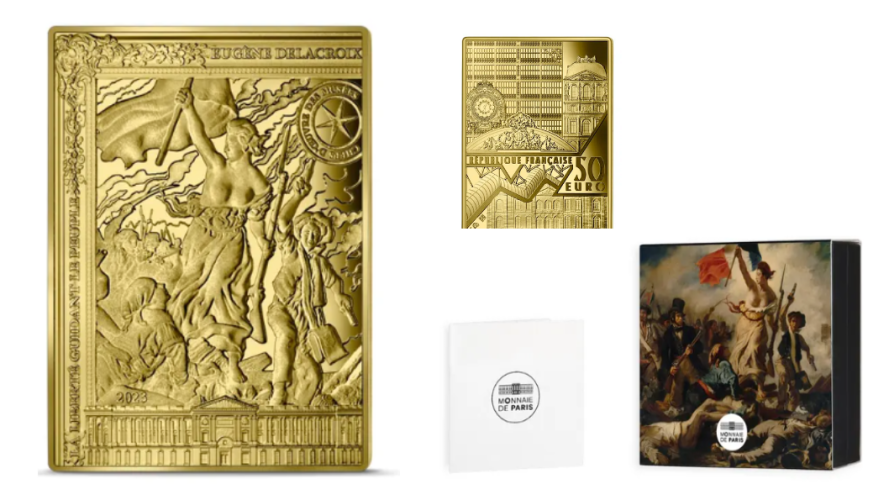 Coffret 50€ Euros Or Gold 999/1000 Liberté Guidant Peuple 2023 1/4 Oz