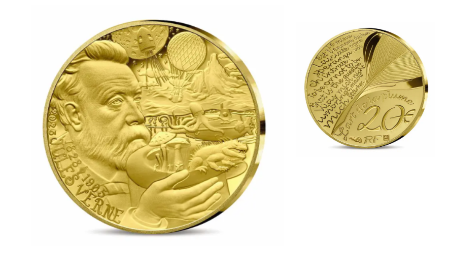 Coffret 20€ Or Gold 999/1000 ''Art Plume Jules Verne'' 2025 1/10 Oz