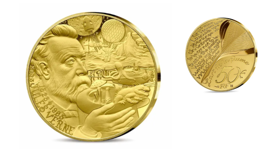 Coffret 50€ Or Gold 999/1000 ''Art Plume Jules Verne'' 2025 1/4 Oz