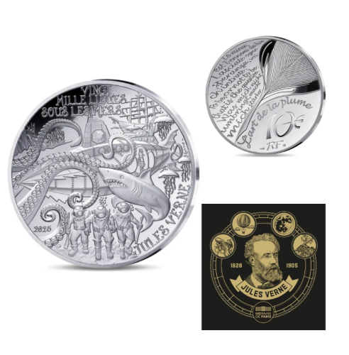 Coffret 10€ Euros Argent 999/1000 Jules Vernes 2025 "20.000 Lieues"