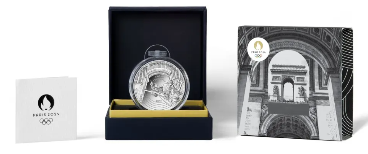 Coffret 10€ Euros Argent 999/1000 Héritage Paris 2024 Arc de Triomphe