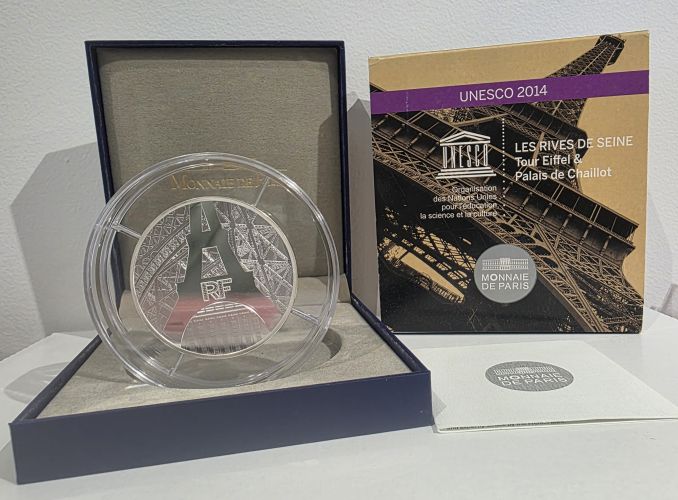 Coffret 50€ Euros Argent 950/1000 Rives de Seine Tour Eiffel 2014