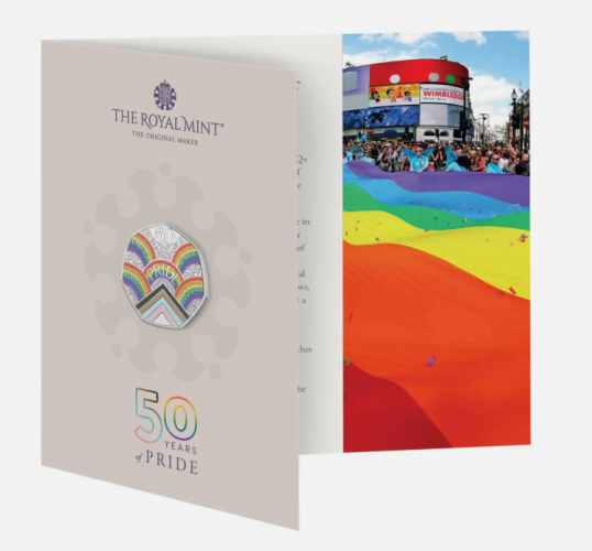 Coincard 0.5 Pound BU 2022 Royaume Uni 50 Years Pride COLORISEE