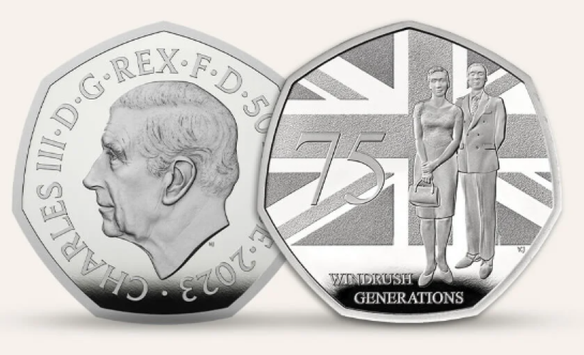 Coincard 0.5 Pound BU 2023 Royaume Uni 70 Years Windrush