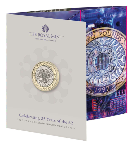 Coincard 2 Pounds BU 2022 Royaume Uni 25 Years 2 Pound coin