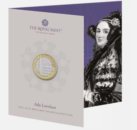 Coincard 2 Pounds BU 2023 Royaume Uni Ada Lovelace