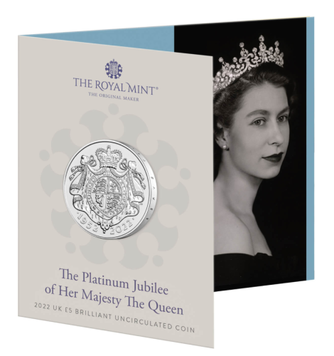 Coincard 5 Pounds BU 2022 Royaume Uni Platinium Jubilee Queen Elisabeth II