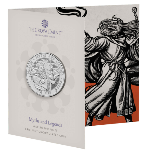 Coincard 5 Pounds BU 2023 Royaume Uni Myths Legends Merlin