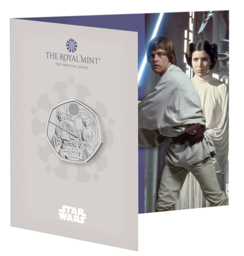Coincard 0.5 Pound Bu 2023 Royaume Uni Star Wars Luke Skywalker + Leia