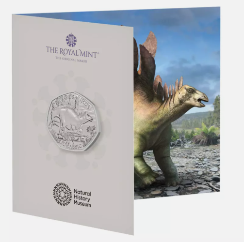 Coincard 0.5 Pound BU 2024 Royaume Uni Natural History Museum Stegosaurus
