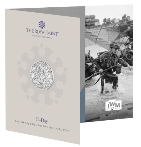Coincard 0.5 Pound BU 2024 Royaume Uni D-Day