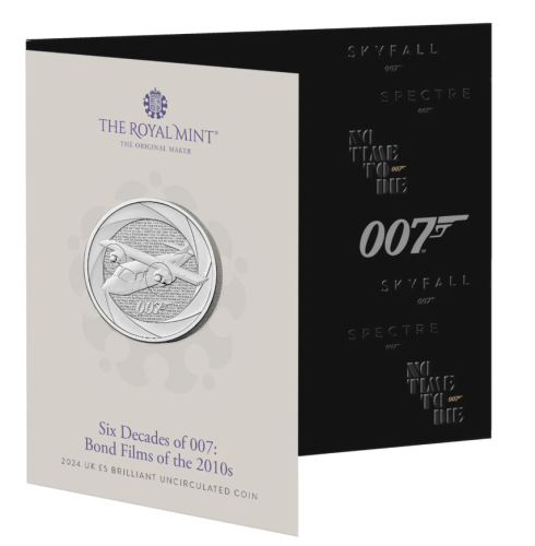 Coincard 5 Pounds BU 2024 Royaume Uni James Bond Decade 2010s