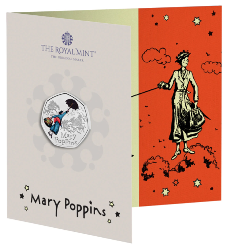 Coincard 0,5 Pound BU 2025 Royaume Uni Mary Poppins COLORISEE