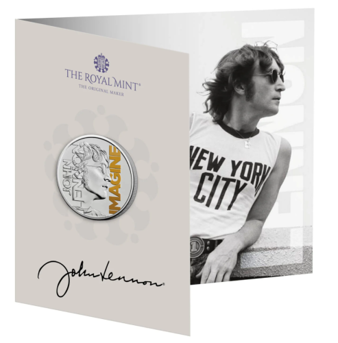 Coincard 5 Pounds BU 2025 Royaume Uni John Lennon COLORISEE