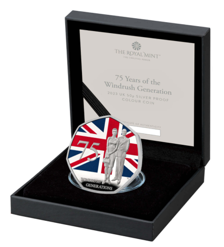 Coffret 0.5 Pound Argent 925/1000 Royaume Uni 2023 Windrush 8g COLORISEE