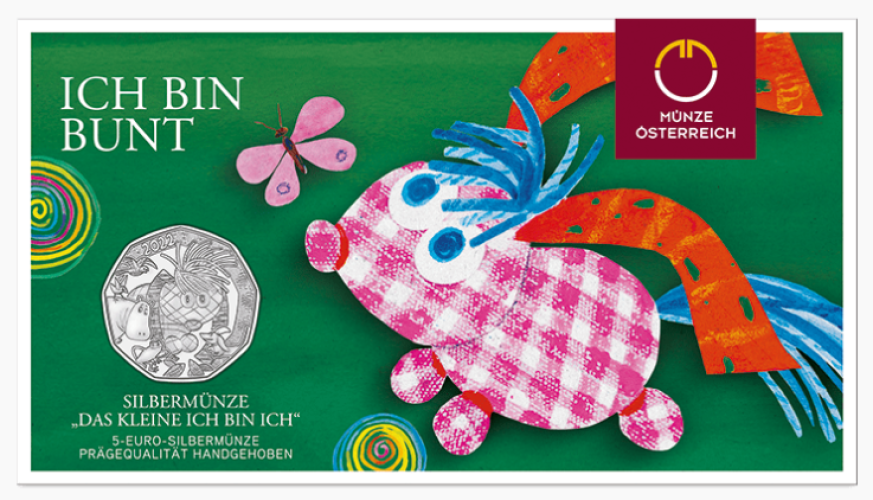 Coincard 5€ Euros Argent 925 Autriche 2022 Little I am