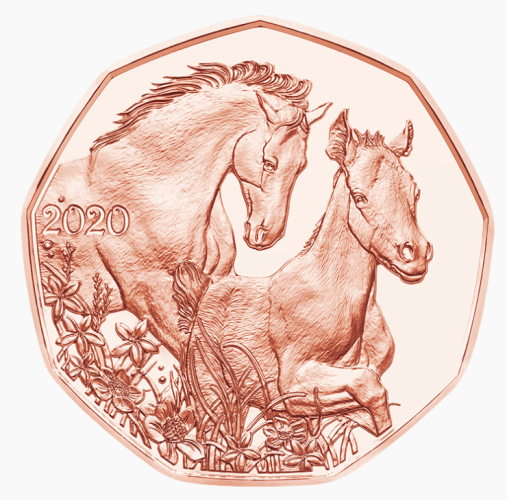 5€ Euros Commémorative Cuivre Autriche 2020 Cheval