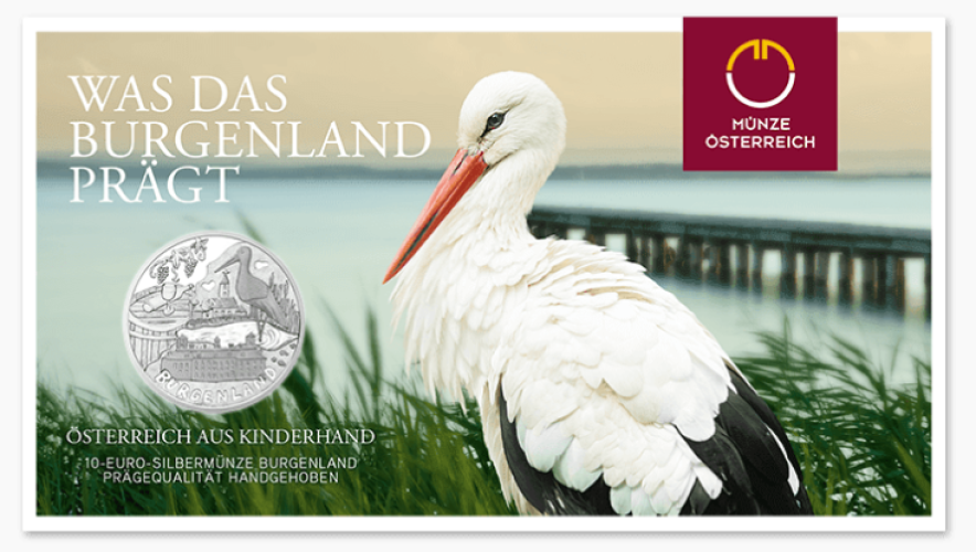 Coincard 10€ Euros Argent 925 Autriche 2015 Was Das Burgenland Pragt