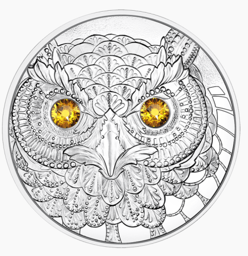 Coffret 20€ Euros Argent 925 Autriche Chouette Owl Swarovski 2021