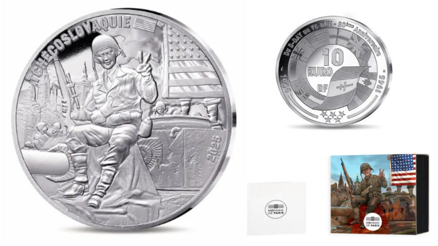 Coffret 10€ Euros Argent 999/1000 80 Ans VE Day Soldat Tcheoslovaquie 2025